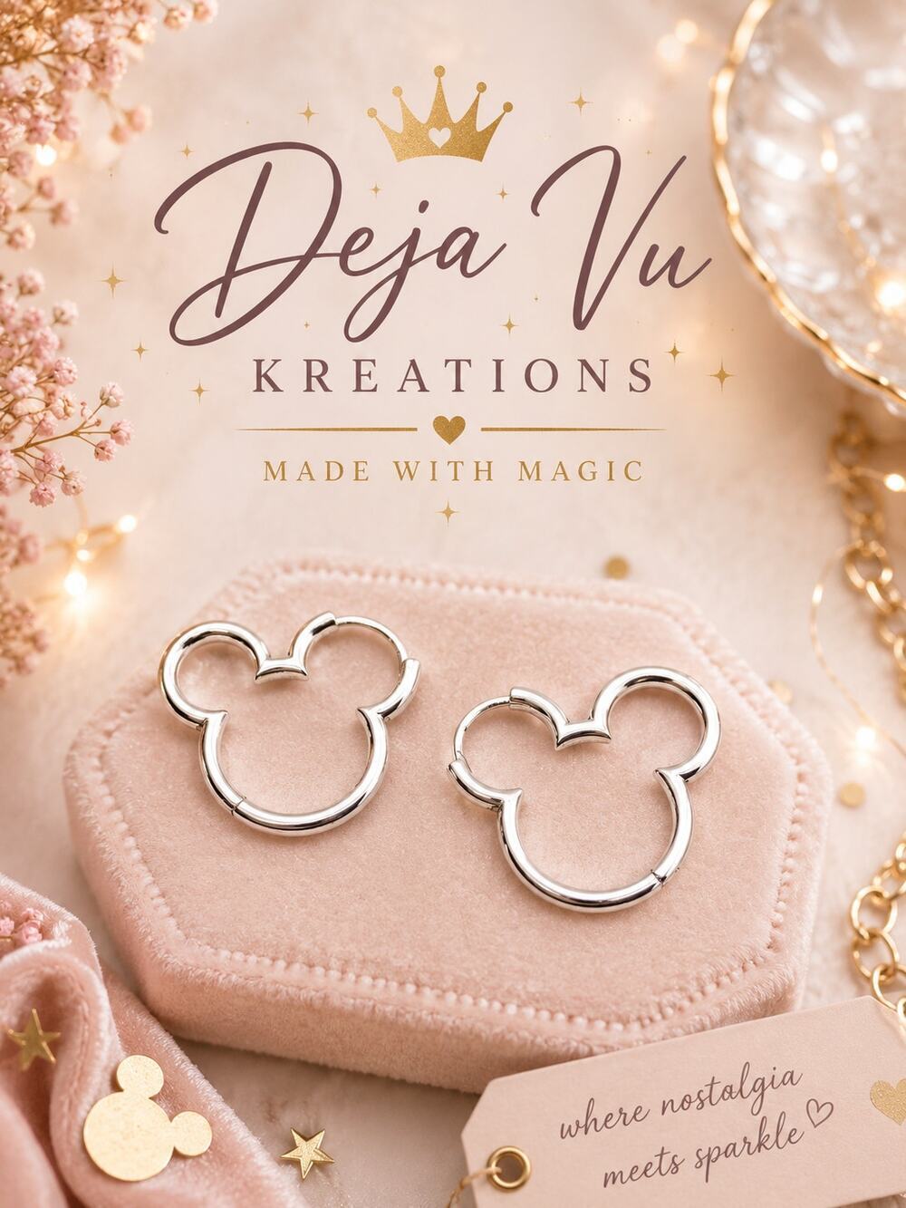 S925 Sterling Silver Disney Mickey Mouse Hoop Earrings